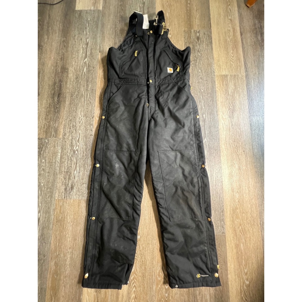 Carhartt Extremes Bib Overalls Mens 32x32 Black Arctic Insulated‎ R33-BLK